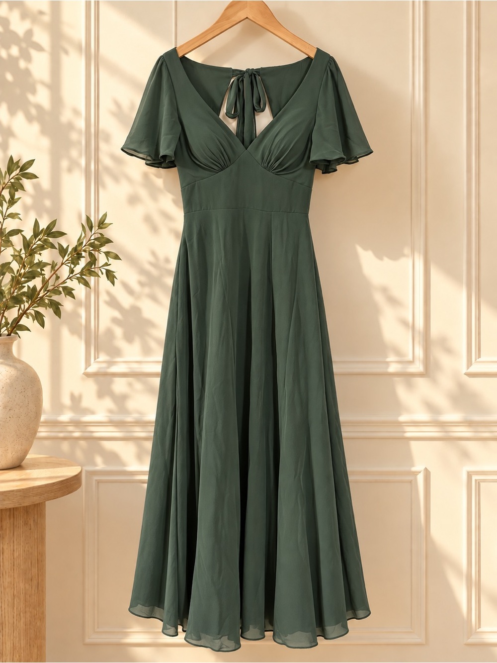 Azazie Eucalyptus Green Maxi Dress โ Size 4